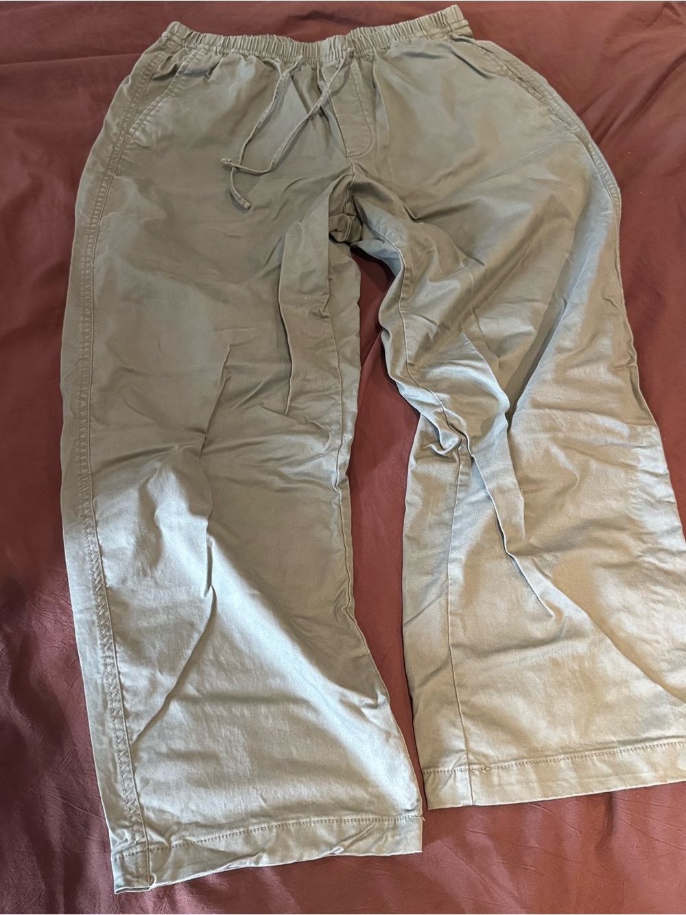 GAP Drawstring Barrel Leg Pants in Light Green